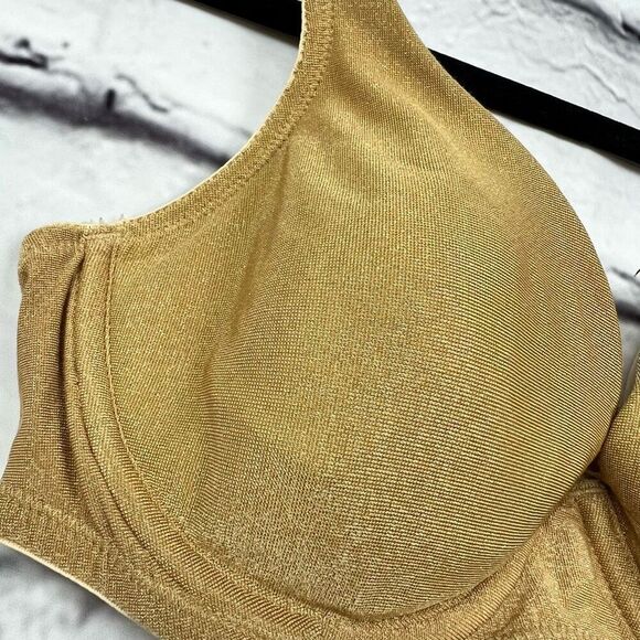 Victoria’s Secret Full Coverage T-Shirt Bra 34B gold Adjustable Straps - Picture 2 of 6